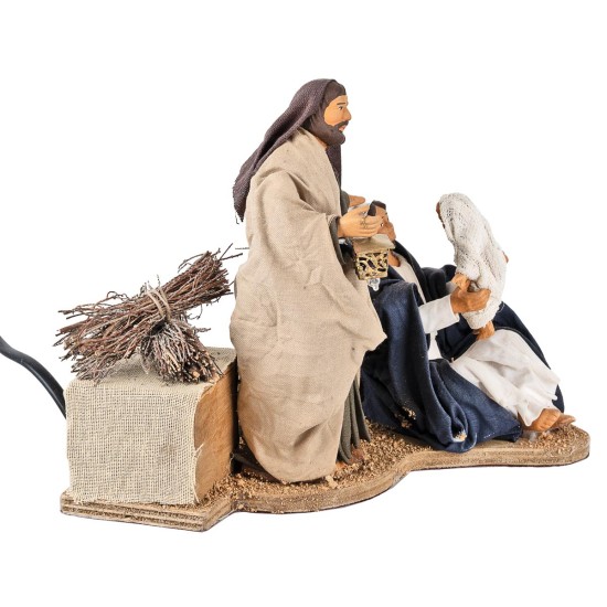 Natividad que juega con niño en movimiento 14 cm para belén