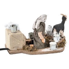 Man milking goat in motion 12 cm for Mondo nativity scene 2
