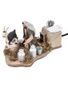 Man milking goat in motion 12 cm for Mondo nativity scene