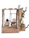 Bimbi su altalena in movimento 24 cm per presepe Mondo Presepi