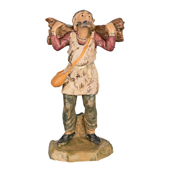 Boscaiolo con fascina 6,5 cm Fontanini per presepe Mondo Presepi