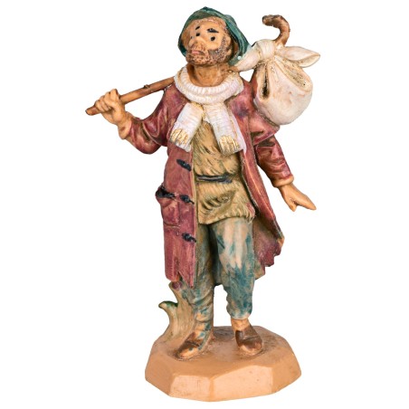Viandante con fagotto 6,5 cm Fontanini per presepe Mondo Presepi