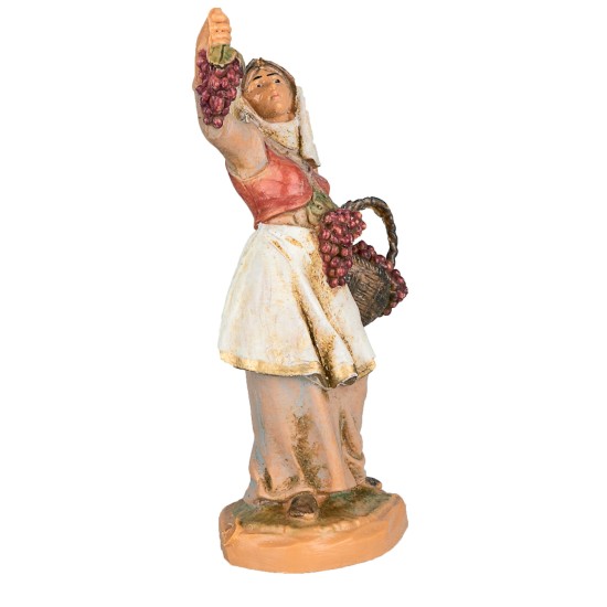 Donna con uva 6,5 cm Fontanini Mondo Presepi