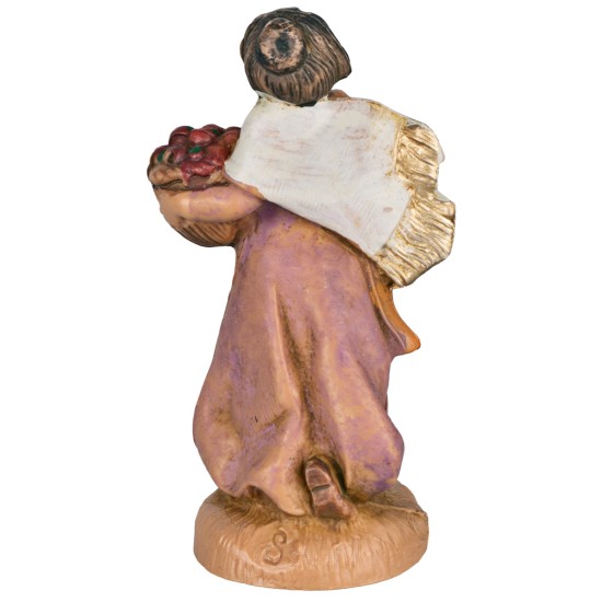 Donna con cesto 6,5 cm Fontanini per presepe Mondo Presepi