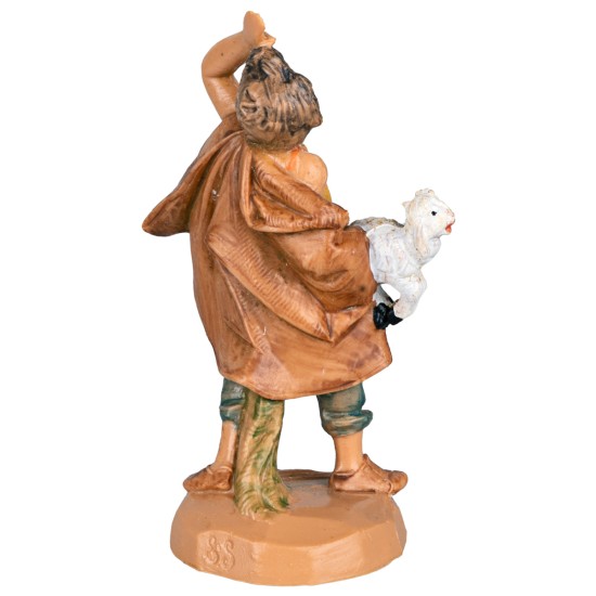 Pastore con pecora 6,5 cm Fontanini per presepe Mondo Presepi