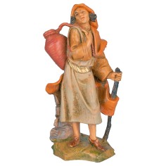 Donna con anfora a spalle e bastone 6,5 cm Fontanini per