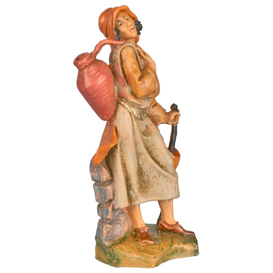 Woman with anfora on shoulders and stick 6.5 cm Fontanini