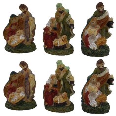 Set of 6 nativity scenes 3 cm in resin for cribs