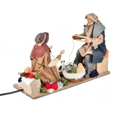 Coppia che raggomitola in movimento 24 cm per presepe Mondo