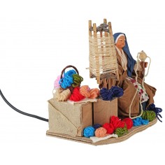 Wool Spinner in motion 14 cm for Nativity Scene Mondo Presepi 2