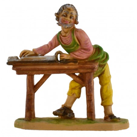 Falegname al lavoro serie da 8 cm in pvc per presepe Mondo