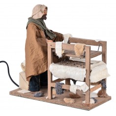 Moving wool carder 24 cm for nativity scene Mondo Presepi 2