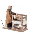 Moving wool carder 24 cm for nativity scene Mondo Presepi