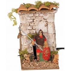 Romano con lancia in movimento 10 cm per presepe Mondo Presepi