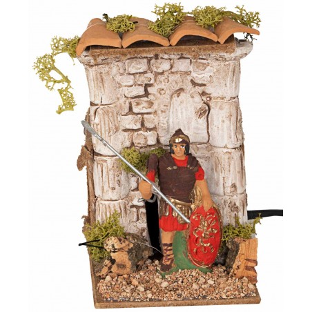 Roman with spear in motion 10 cm for nativity scene Mondo Presepi