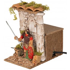 Roman with spear in motion 10 cm for nativity scene Mondo Presepi 2