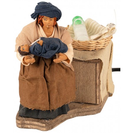 Mother breastfeeding baby in arms in motion 10 cm per