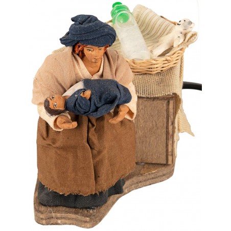 Mother breastfeeding baby in arms in motion 10 cm per