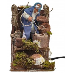 Basket maker in motion 10 cm for nativity scene Mondo Presepi