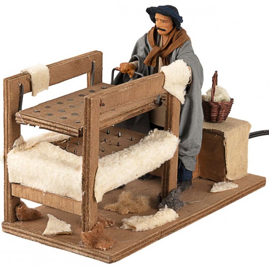 Wool Carder in motion 14 cm for Nativity Scene Mondo Presepi