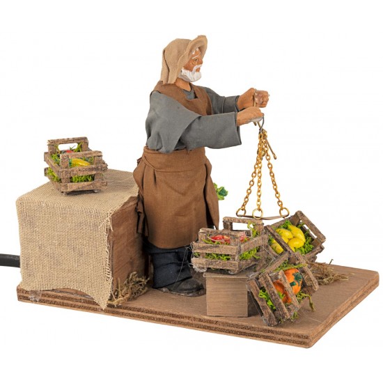 Greengrocer with moving scale 12 cm for Mondo nativity scene