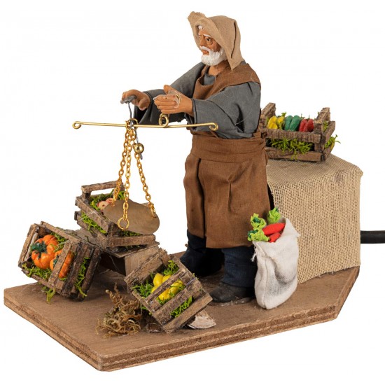 Greengrocer with moving scale 12 cm for Mondo nativity scene