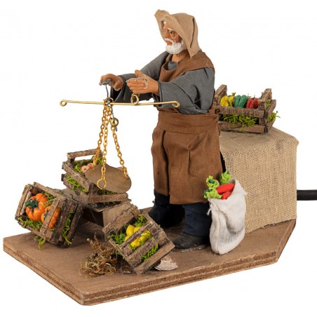 Greengrocer with moving scale 12 cm for Mondo nativity scene