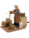 Fruttivendolo con bilancia in movimento 12 cm per presepe Mondo