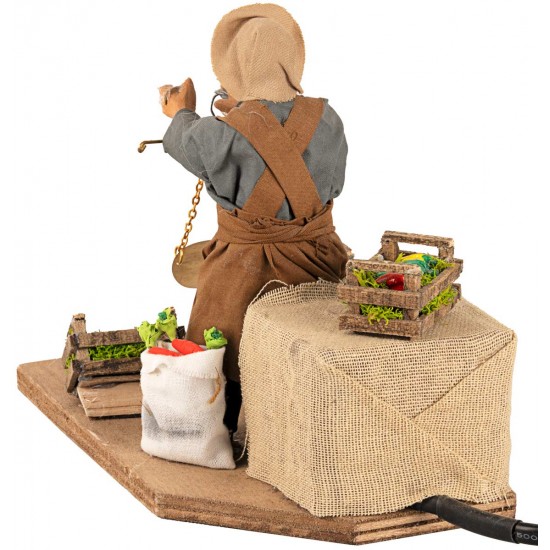 Greengrocer with moving scale 12 cm for Mondo nativity scene