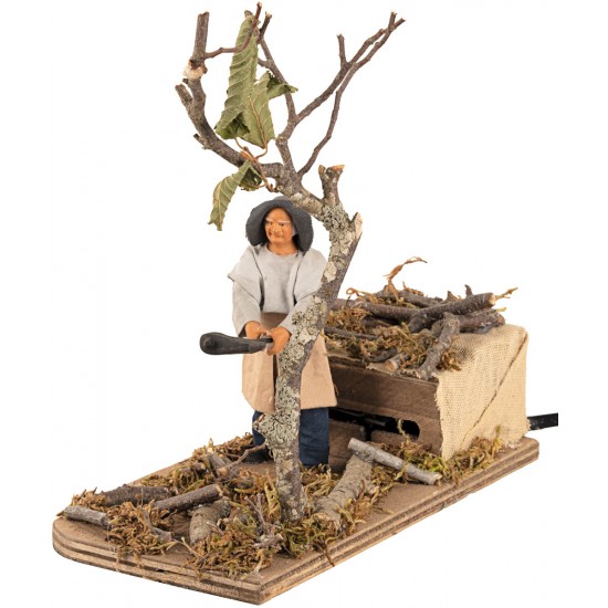 Batti albero in movimento 10 cm per presepe Mondo Presepi