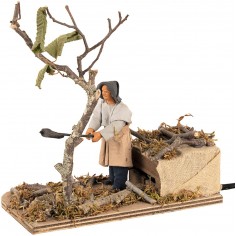 Batti albero in movimento 10 cm per presepe Mondo Presepi 2