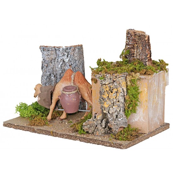 Camello con ánforas en movimiento 10 cm para belén Mondo Presepi