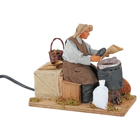 14 cm double movement chestnut tree for nativity scene Mondo Presepi