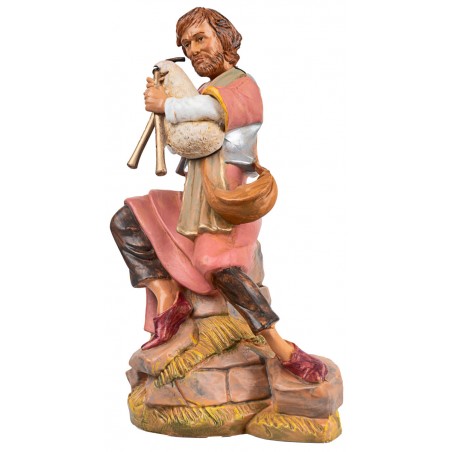 Zampognaro seduto serie 30 cm Fontanini per presepe Mondo