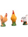 Conjunto de tres aves de corral en PVC para estatuas de 20-30 cm