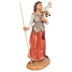 Pastorella con gerla e capretta serie 30 cm Fontanini per 2