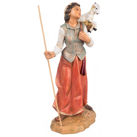 Pastorcilla con cesta y cabrita serie 30 cm Fontanini