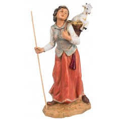Pastorcilla con cesta y cabrita serie 30 cm Fontanini