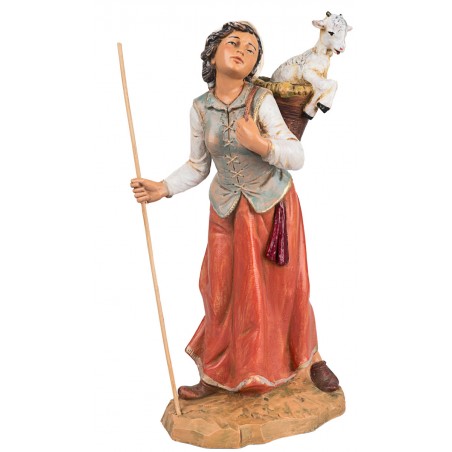 Pastorcilla con cesta y cabrita serie 30 cm Fontanini