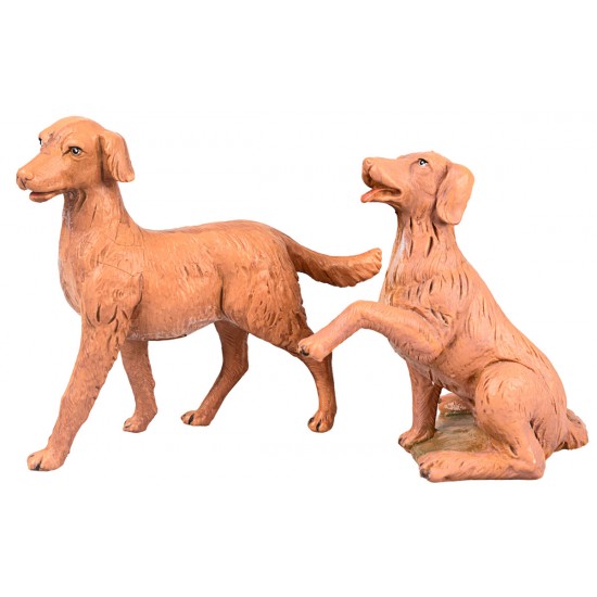 Set two dogs for presepe series 30 cm Fontanini