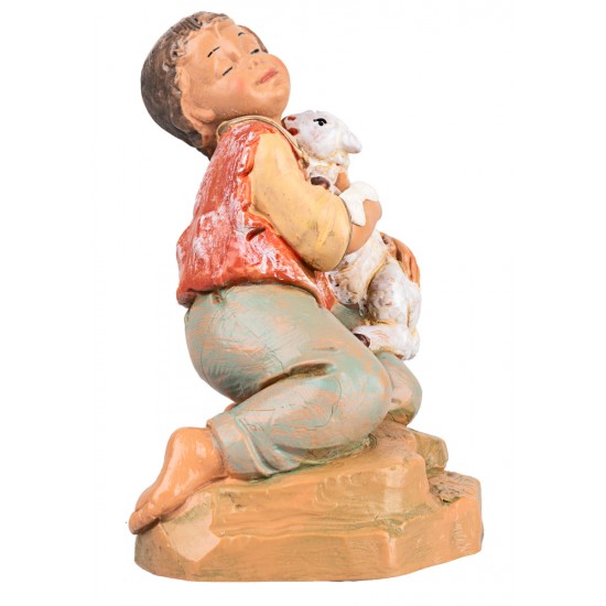 Bimbo inginocchiato con agnello serie 30 cm Fontanini per