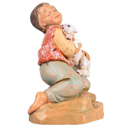 Bimbo inginocchiato con agnello serie 30 cm Fontanini per