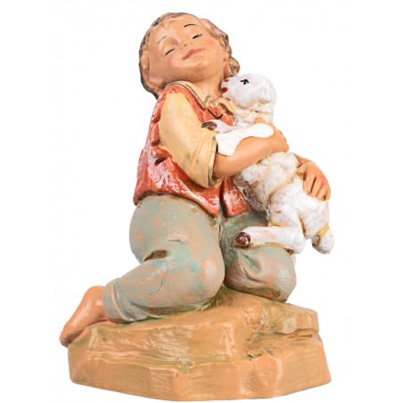 Child kneeling with lamb series 30 cm Fontanini