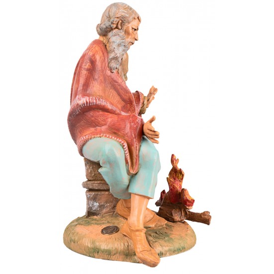 Viejo sentado al fuego serie 30 cm Fontanini