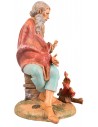 Vecchio seduto al fuoco serie 30 cm Fontanini per presepe Mondo