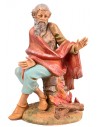 Vecchio seduto al fuoco serie 30 cm Fontanini per presepe Mondo