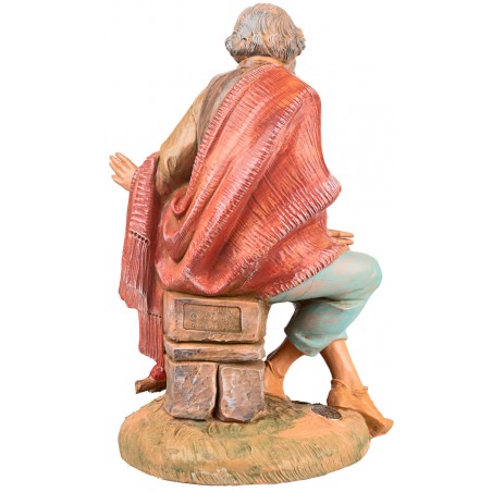 Viejo sentado al fuego serie 30 cm Fontanini