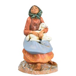Pastorcita sentada con oveja serie 30 cm Fontanini