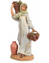 Mujer con cestas de uvas 30 cm Fontanini