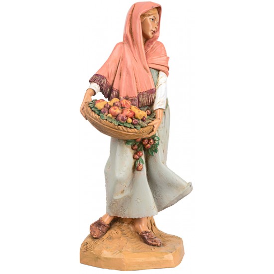 Donna con cesto 30 cm Fontanini per presepe Mondo Presepi